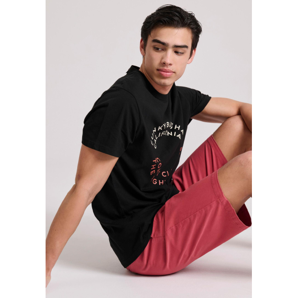 Ανδρικό t-shirt FUNKY BUDDHA FBM009-089-04 μαύρο Ανδρικά