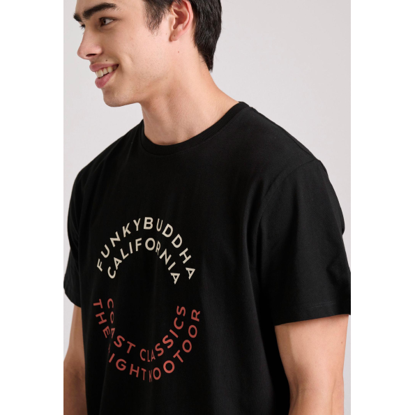 Ανδρικό t-shirt FUNKY BUDDHA FBM009-089-04 μαύρο Ανδρικά