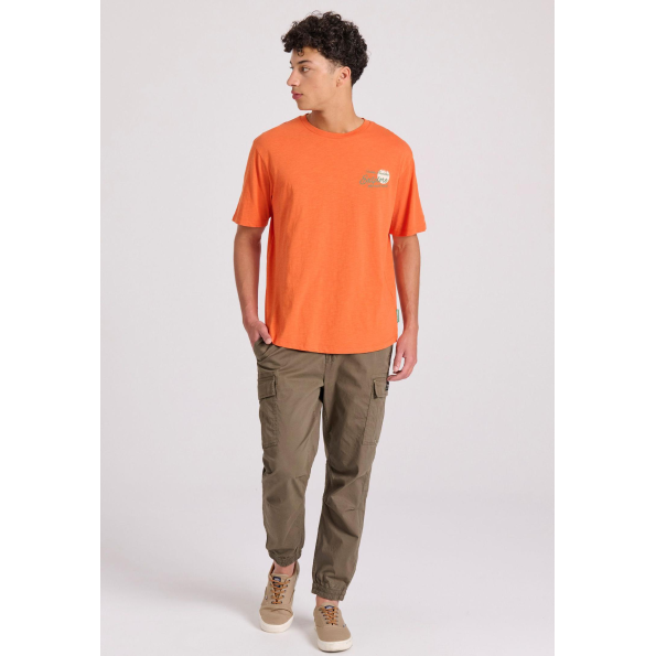 Ανδρικό t-shirt FUNKY BUDDHA FBM009-039-04 πορτοκαλί
