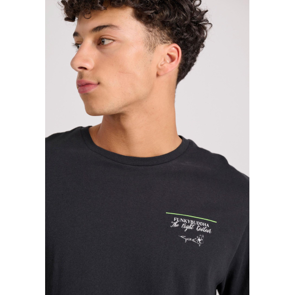 Ανδρικό t-shirt FUNKY BUDDHA FBM009-308-04 μαύρο 
