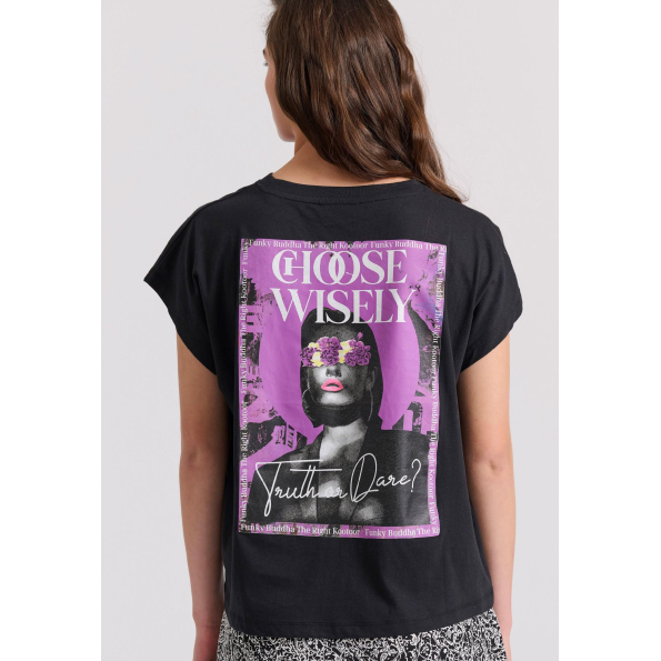 Γυναικείο t-shirt FUNKY BUDDHA FBL009-111-04 μαύρο