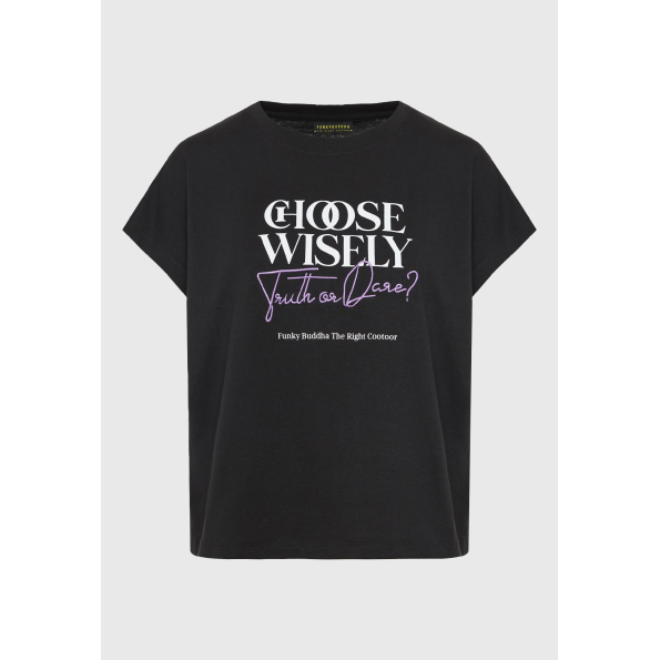 Γυναικείο t-shirt FUNKY BUDDHA FBL009-111-04 μαύρο