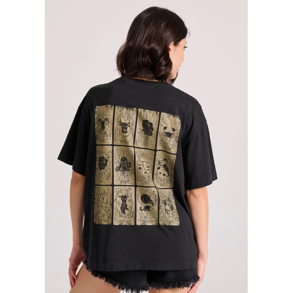 Γυναικείο t-shirt FUNKY BUDDHA FBL009-167-04 μαύρο  Γυναικεία