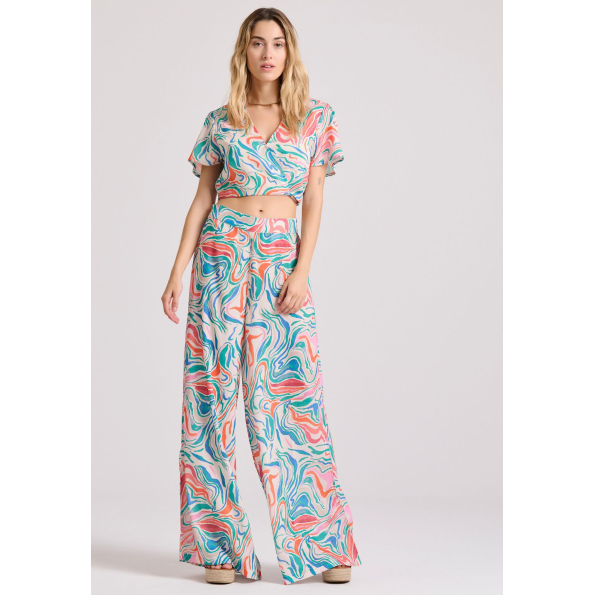 Γυναικεία παντελόνα FUNKY BUDDHA FBL009-123-02 εμπριμέ Γυναικεία