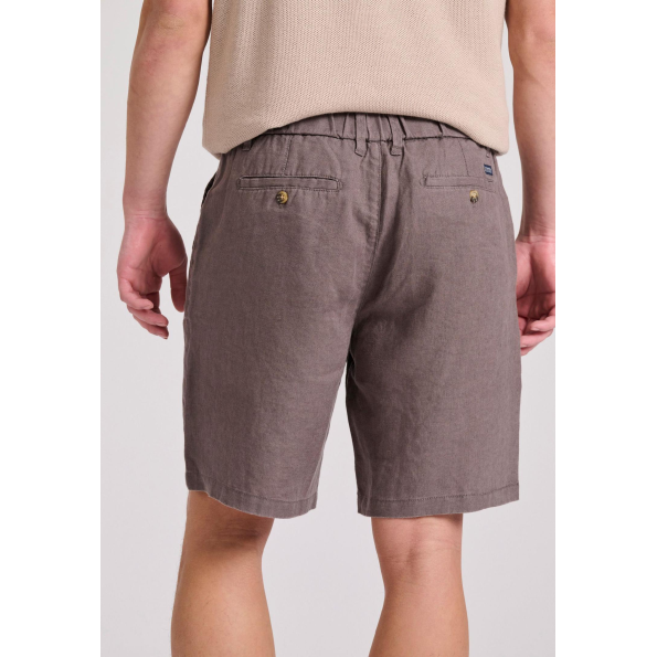 Ανδρική λινή chino βερμούδα FUNKY BUDDHA  FBM009-009-03 καφέ  Ανδρικά