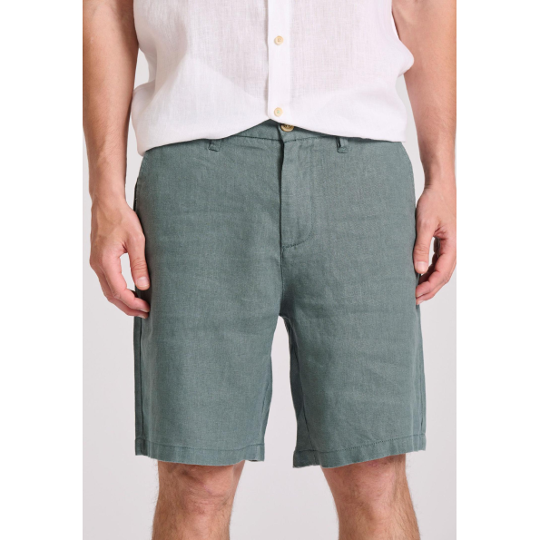 Ανδρική λινή chino βερμούδα FUNKY BUDDHA  FBM009-009-03  πράσινη 