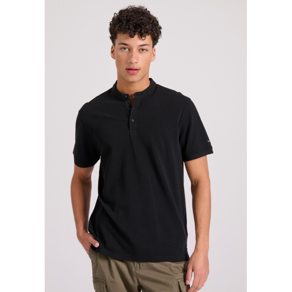 Ανδρική polo μπλούζα FUNKY BUDDHA FBM009-008-11 μαύρο 