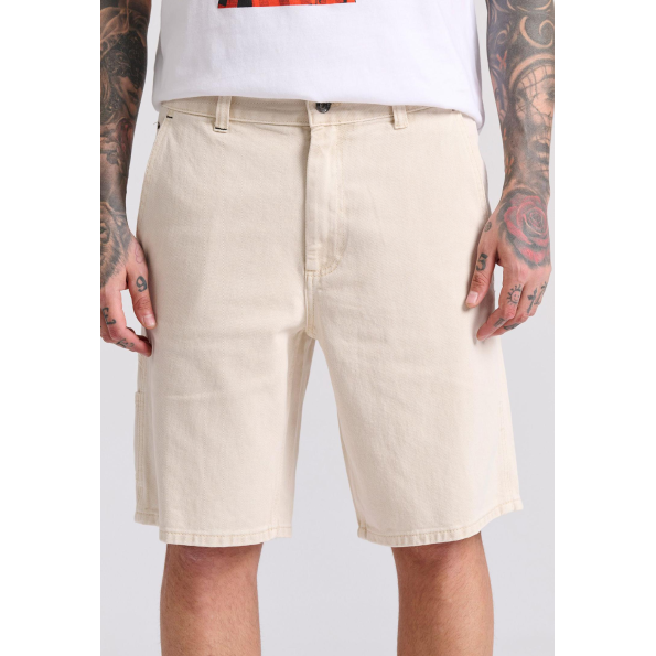 Ανδρική jean βερμούδα FUNKY BUDDHA FBM009-083-03 εκρού 