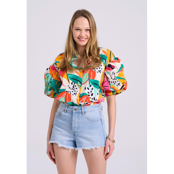 Γυναικείο τζιν σορτς FUNKY BUDDHA cutoff FBL009-166-03 ανοιχτό μπλε  Γυναικεία