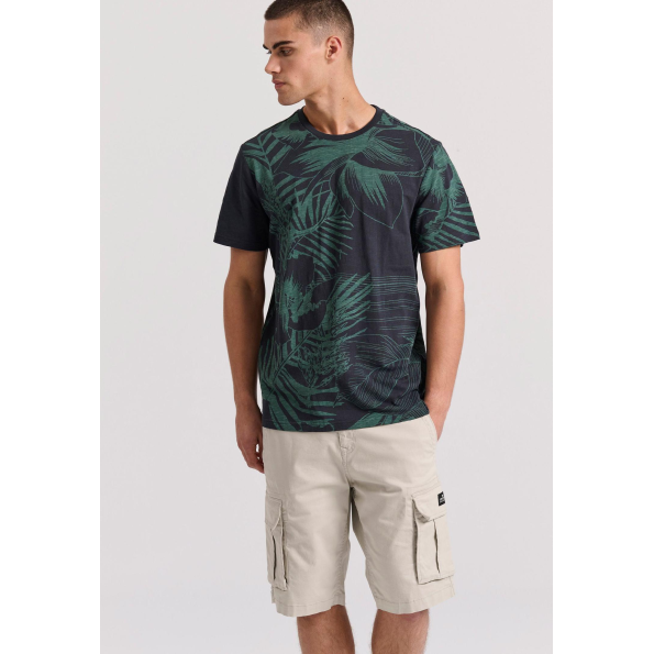 Ανδρικό t-shirt FUNKY BUDDHA FBM009-315-04 μαύρο πράσινο