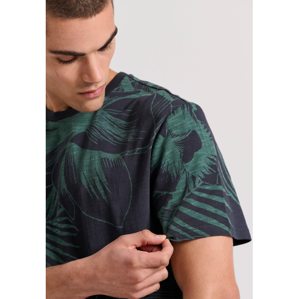 Ανδρικό t-shirt FUNKY BUDDHA FBM009-315-04 μαύρο πράσινο