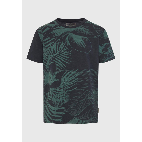 Ανδρικό t-shirt FUNKY BUDDHA FBM009-315-04 μαύρο πράσινο