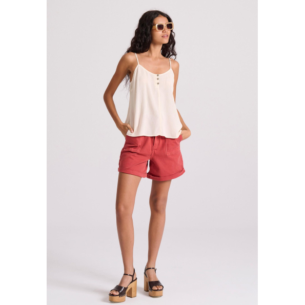 Γυναικείο τζιν σορτς FUNKY BUDDHA FBL009-164-03 κόκκινο Γυναικεία