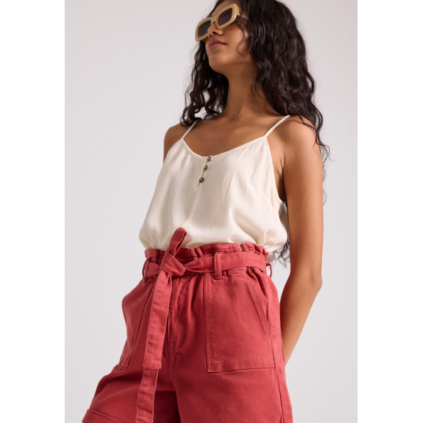 Γυναικείο τζιν σορτς FUNKY BUDDHA FBL009-164-03 κόκκινο Γυναικεία