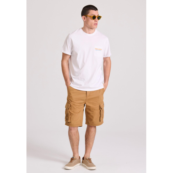 Ανδρική cargo βερμούδα FUNKY BUDDHA FBM009-031-03 καφέ  Ανδρικά