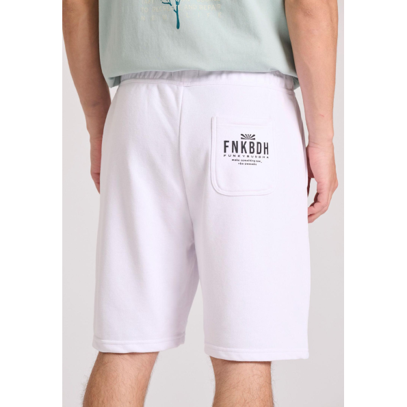 Ανδρική βερμούδα FUNKY BUDDHA FBM009-055-03 λευκό 