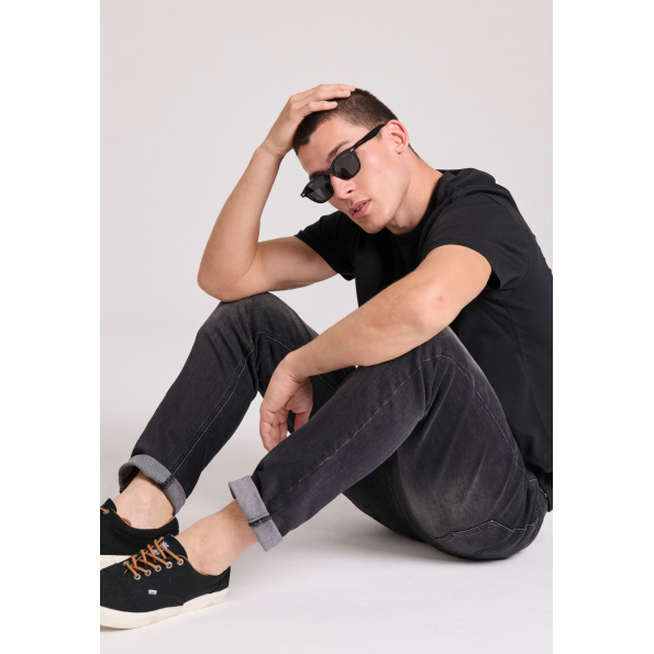 Ανδρικό jean παντελόνι FUNKY BUDDHA FBM009-071-02 μαύρο