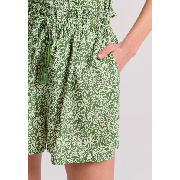 Γυναικείο σορτς FUNKY BUDDHA FBL009-108-03 πράσινο εμπριμέ  Γυναικεία
