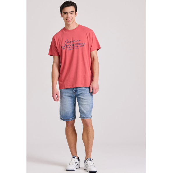 Ανδρικό t-shirt FUNKY BUDDHA FBM009-017-04 κόκκινη