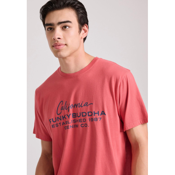 Ανδρικό t-shirt FUNKY BUDDHA FBM009-017-04 κόκκινη