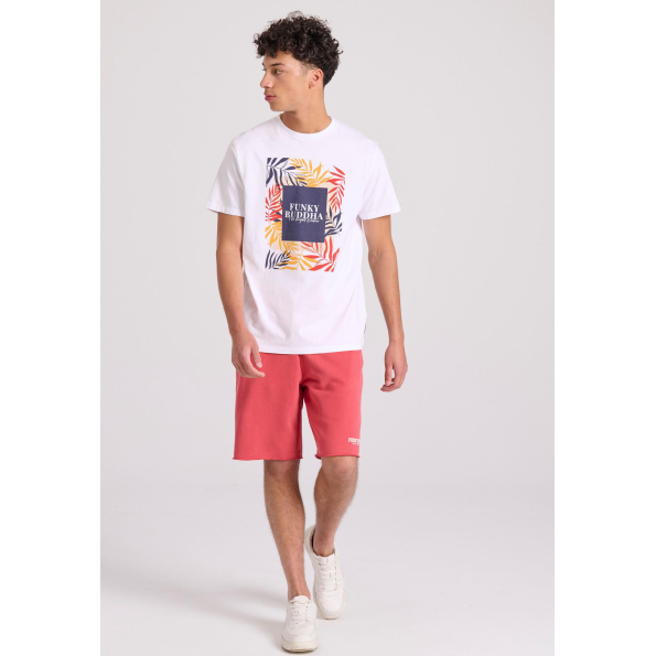 Ανδρικό t-shirt FUNKY BUDDHA  FBM009-068-04 λευκό  Ανδρικά