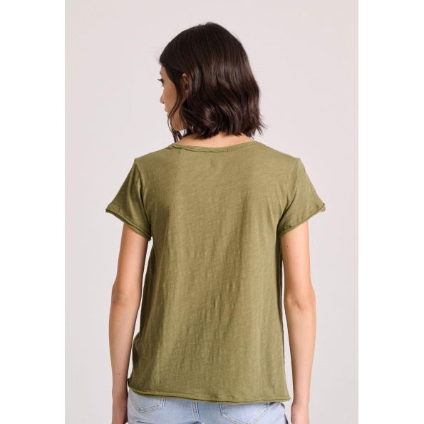 Γυναικείο t-shirt FUNKY BUDDHA FBL009-101-04 λαδί