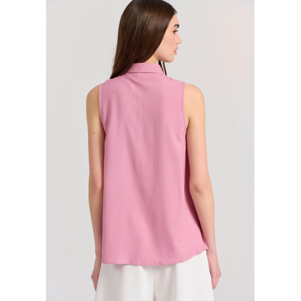 Γυναικείο αμάνικο πουκάμισο FUNKY BUDDHA FBL009-101-05 ροζ