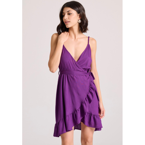 Γυναικείο mini φόρεμα FUNKY BUDDHA FBL009-103-13 μοβ 