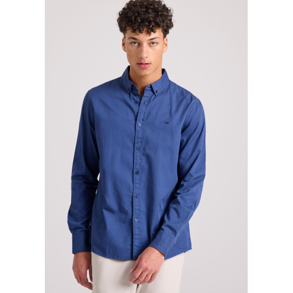 Ανδρικό πουκάμισο FUNKY BUDDHA FBM009-015-05 garment dyed μπλε