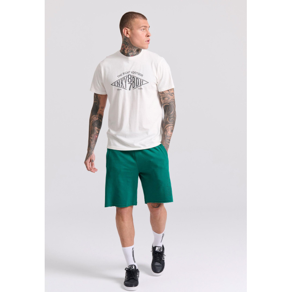 Ανδρικό t-shirt FUNKY BUDDHA FBM009-098-04 λευκό Ανδρικά