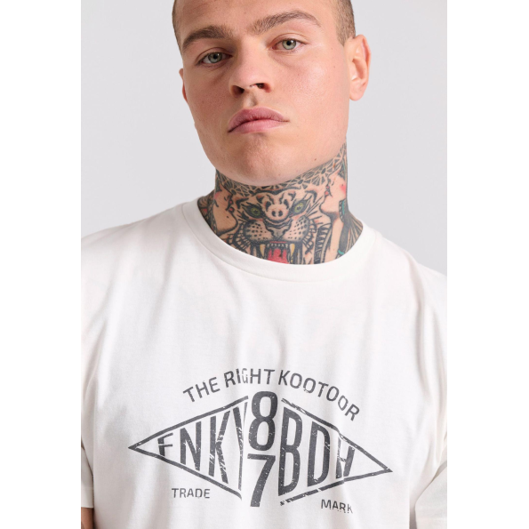 Ανδρικό t-shirt FUNKY BUDDHA FBM009-098-04 λευκό Ανδρικά