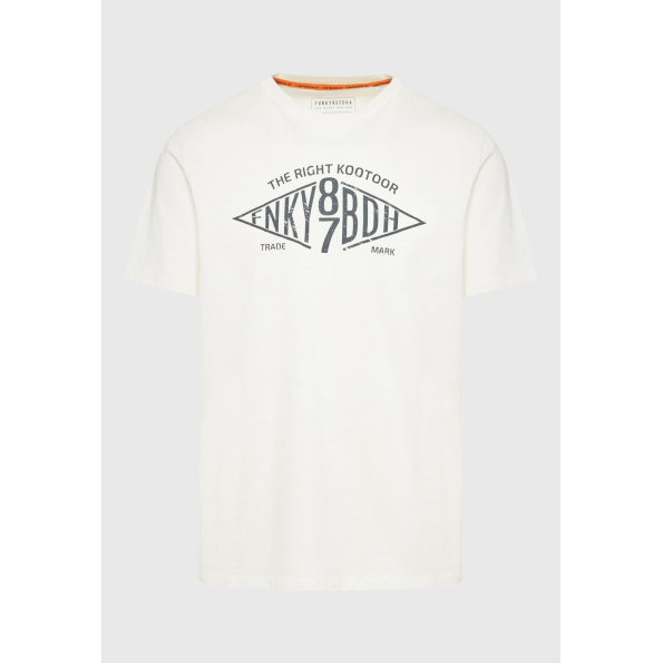 Ανδρικό t-shirt FUNKY BUDDHA FBM009-098-04 λευκό Ανδρικά