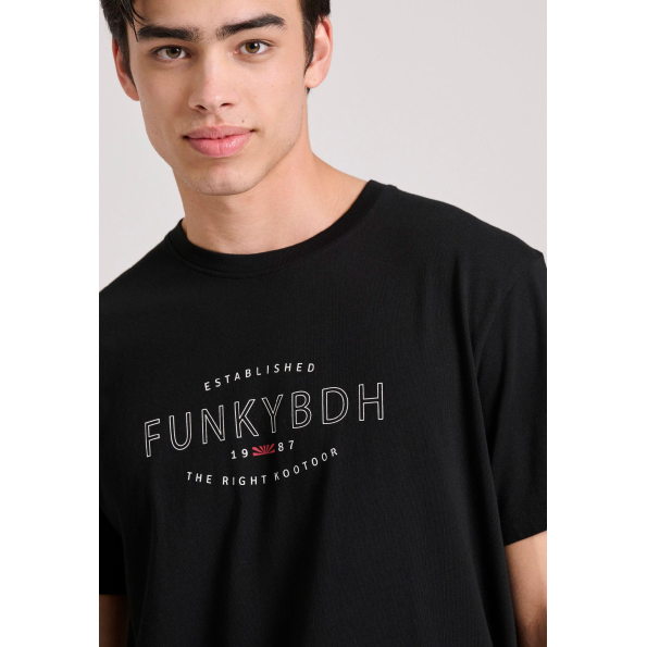 Ανδρικό t-shirt FUNKY BUDDHA  FBM009-094-04 μαύρο  Ανδρικά