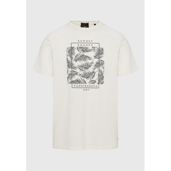 Ανδρικό t-shirt FUNKY BUDDHA FBM009-065-04 λευκό Ανδρικά