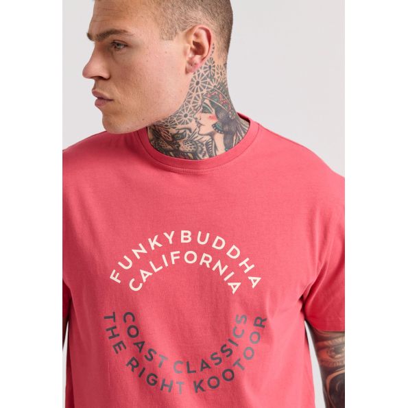 Ανδρικό t-shirt FUNKY BUDDHA FBM009-089-04 κόκκινο Ανδρικά