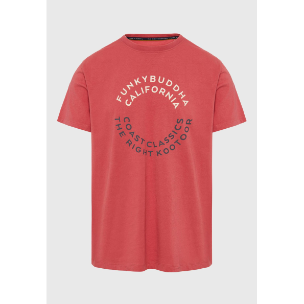 Ανδρικό t-shirt FUNKY BUDDHA FBM009-089-04 κόκκινο Ανδρικά