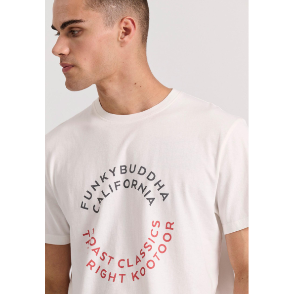 Ανδρικό t-shirt FUNKY BUDDHA FBM009-089-04 λευκό  Ανδρικά