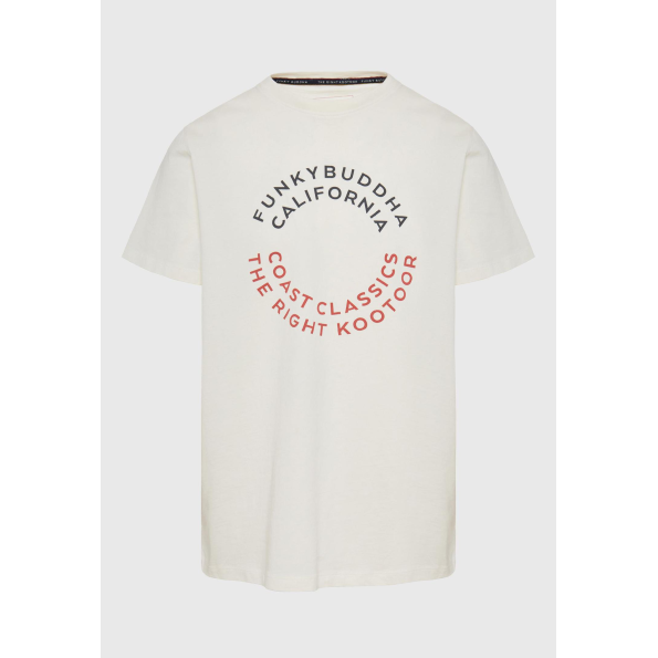 Ανδρικό t-shirt FUNKY BUDDHA FBM009-089-04 λευκό  Ανδρικά