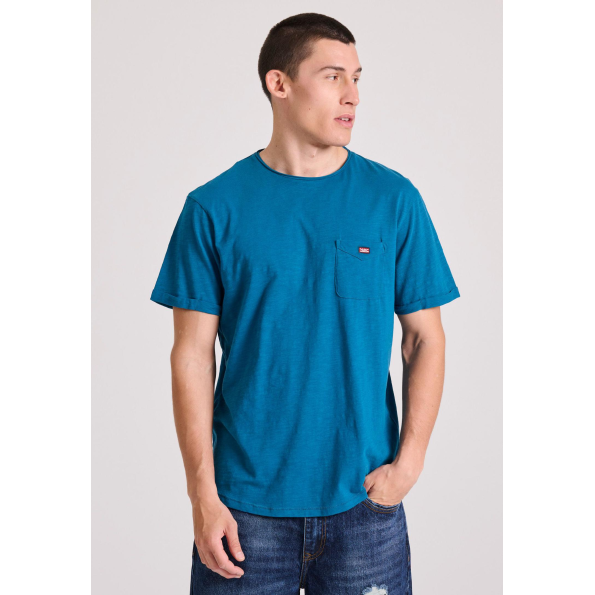 Aνδρικό t-shirt FUNKY BUDDHA FBM009-005-04 μπλε