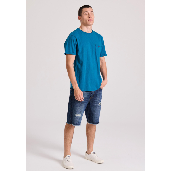 Aνδρικό t-shirt FUNKY BUDDHA FBM009-005-04 μπλε Ανδρικά