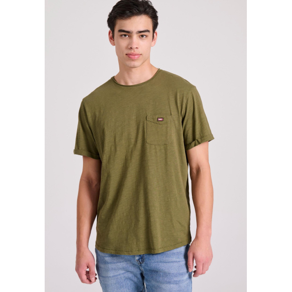 Aνδρικό t-shirt FUNKY BUDDHA FBM009-005-04 χακί