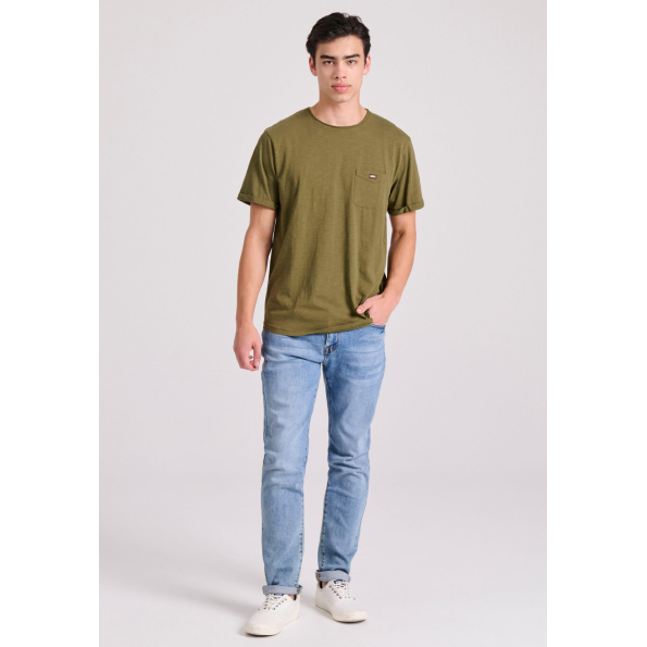 Aνδρικό t-shirt FUNKY BUDDHA FBM009-005-04 χακί Ανδρικά