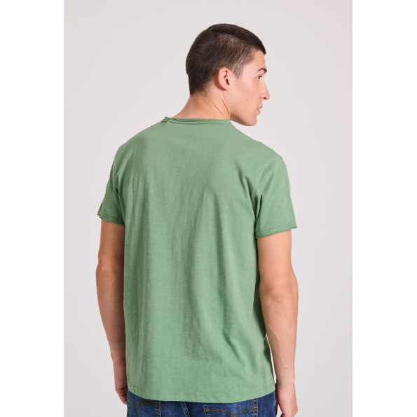 Ανδρικο t-shirt FUNKY BUDDHA FBM009-004-04 The essentials πράσινο Ανδρικά