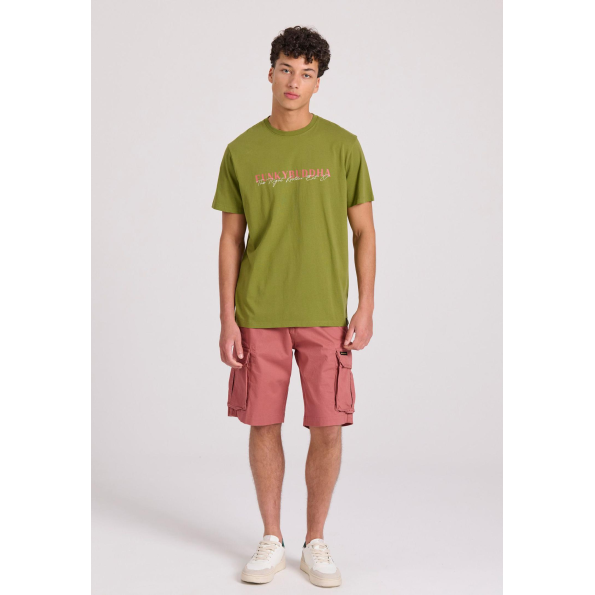 Ανδρικό t-shirt FUNKY BUDDHA FBM009-095-04 λαδί Ανδρικά