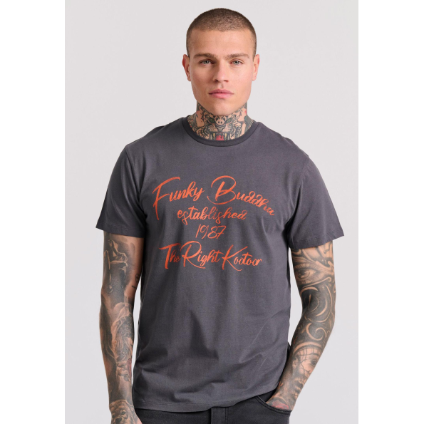 Ανδρικό t-shirt FUNKY BUDDHA γκρι 