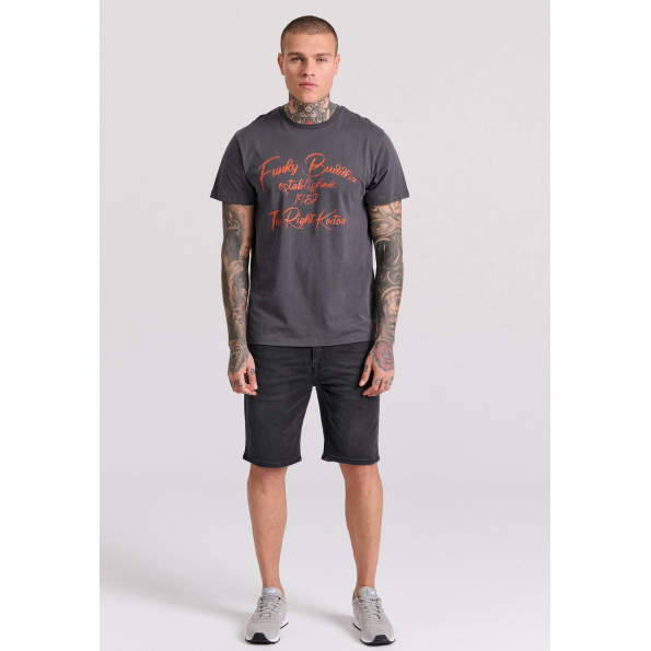Ανδρικό t-shirt FUNKY BUDDHA γκρι 