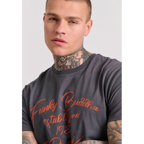 Ανδρικό t-shirt FUNKY BUDDHA γκρι 