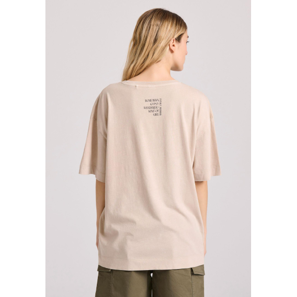 Γυναικείο t-shirt  FUNKY BUDDHA FBL009-121-04 μπεζ Γυναικεία