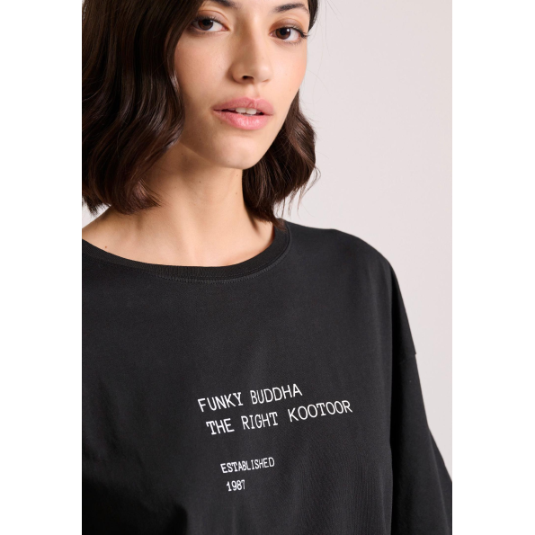 Γυναικείο t-shirt FUNKY BUDDHA FBL009-120-04 μαύρο