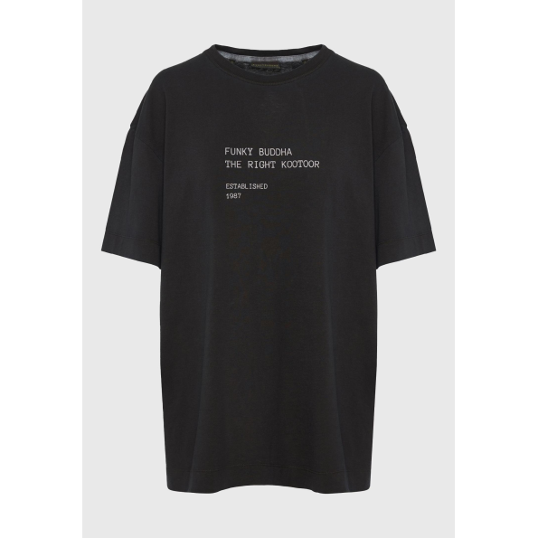 Γυναικείο t-shirt FUNKY BUDDHA FBL009-120-04 μαύρο